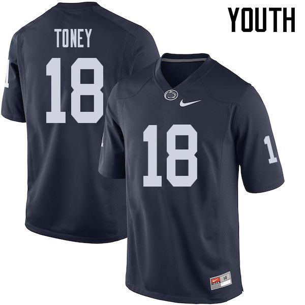 Youth #18 Shaka Toney Penn State Nittany Lions College Football Jerseys Sale-Navy